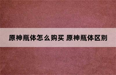 原神瓶体怎么购买 原神瓶体区别